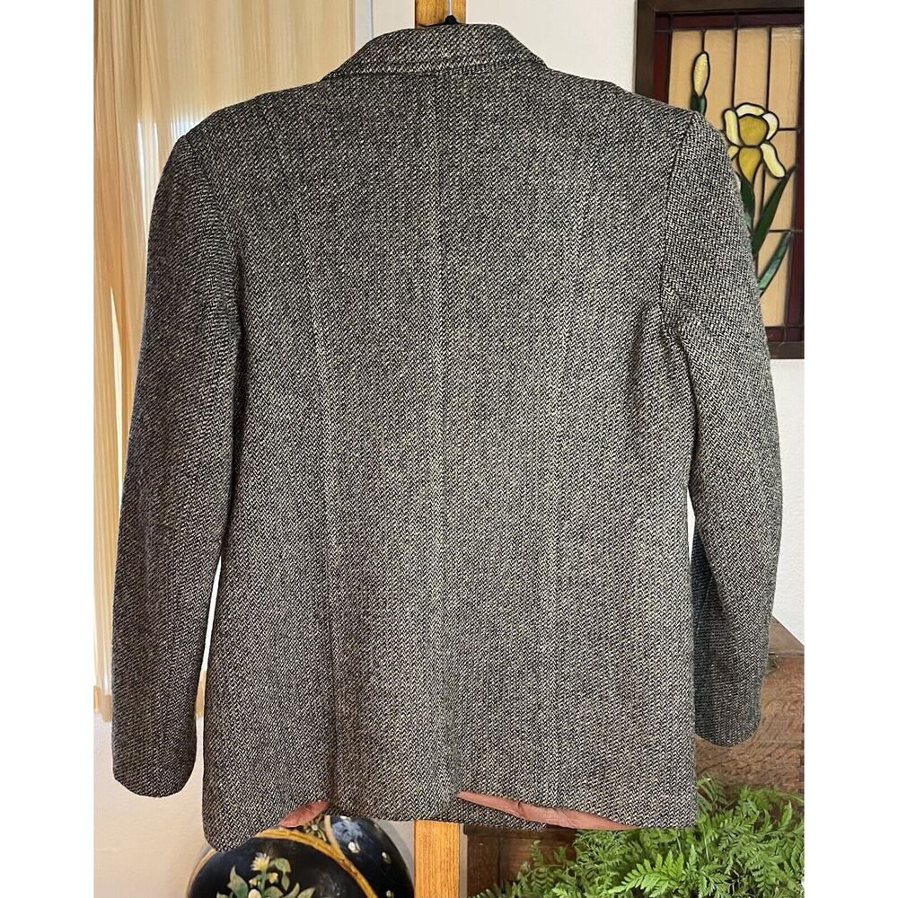 Vintage 1990’s Tweeds Women’s Gray/Brown/Black Wool Double Breasted Jacket, Sz 8 - Picture 2 of 8